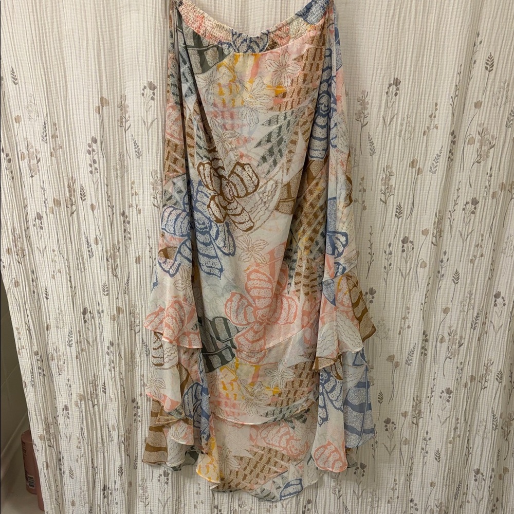 White House Black Market Multicolor Floral Maxi Skirt